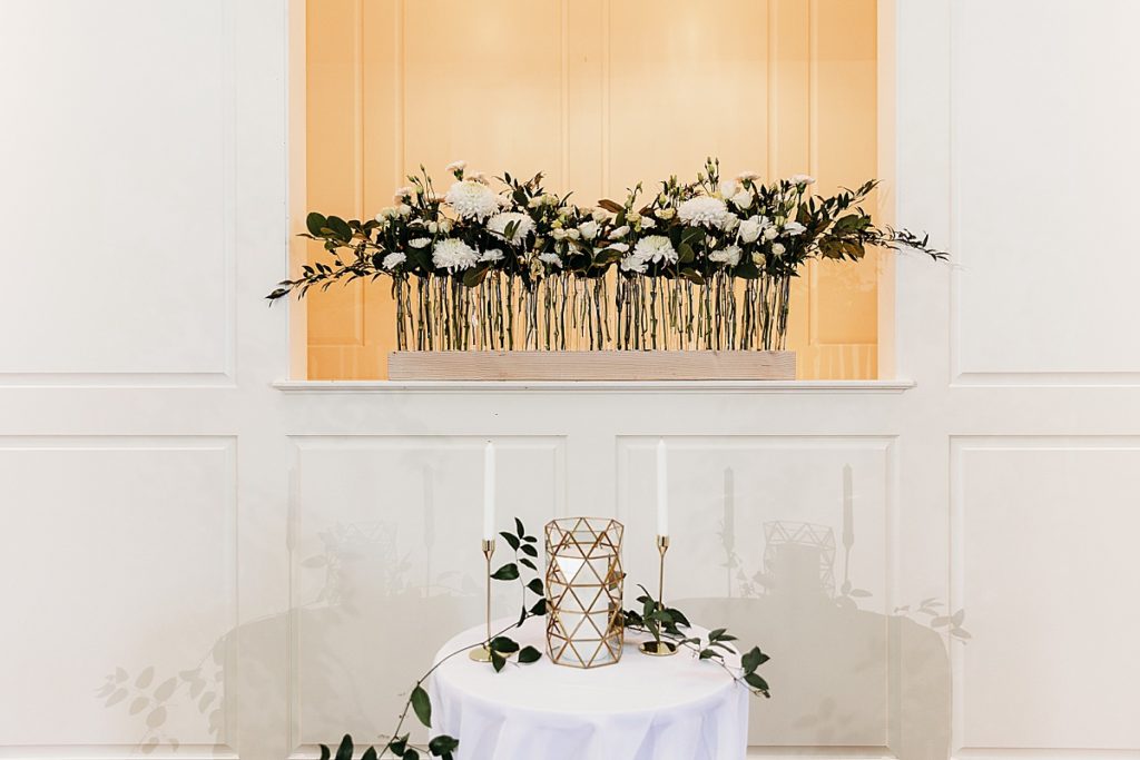church wedding with beautiful flower details