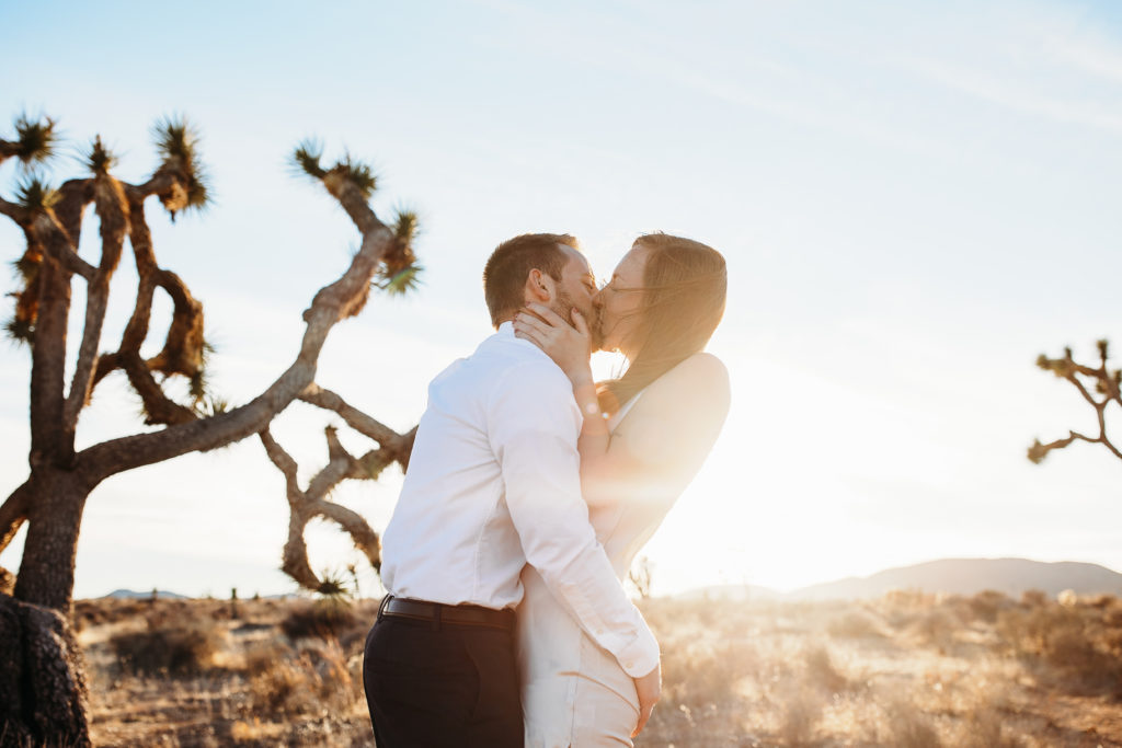 engagement photos at joshua tree for proposal