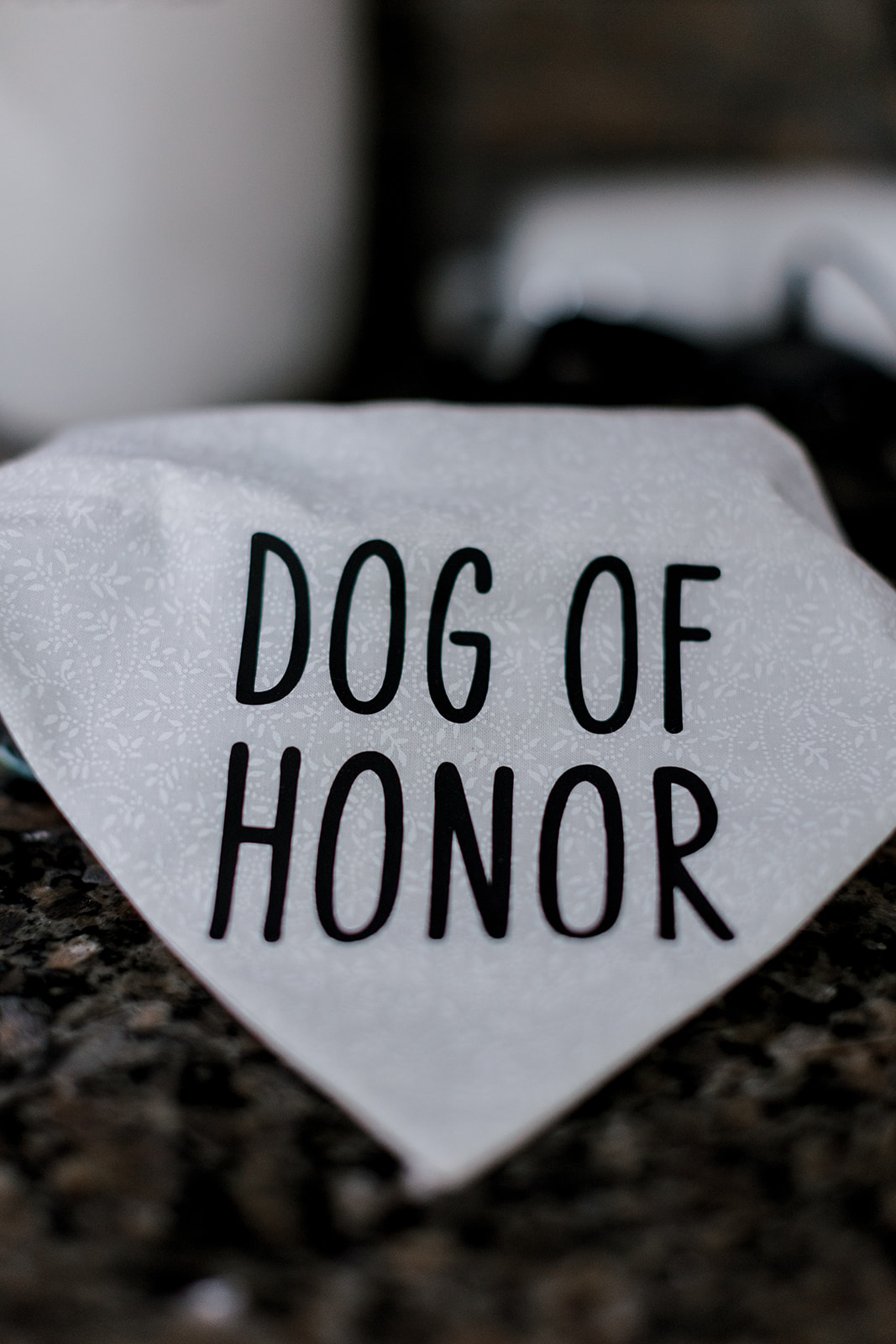 a picture of a dog bandana that says dog of honor Port 393 Wedding In Holland, Michigan | Allie + Ryan