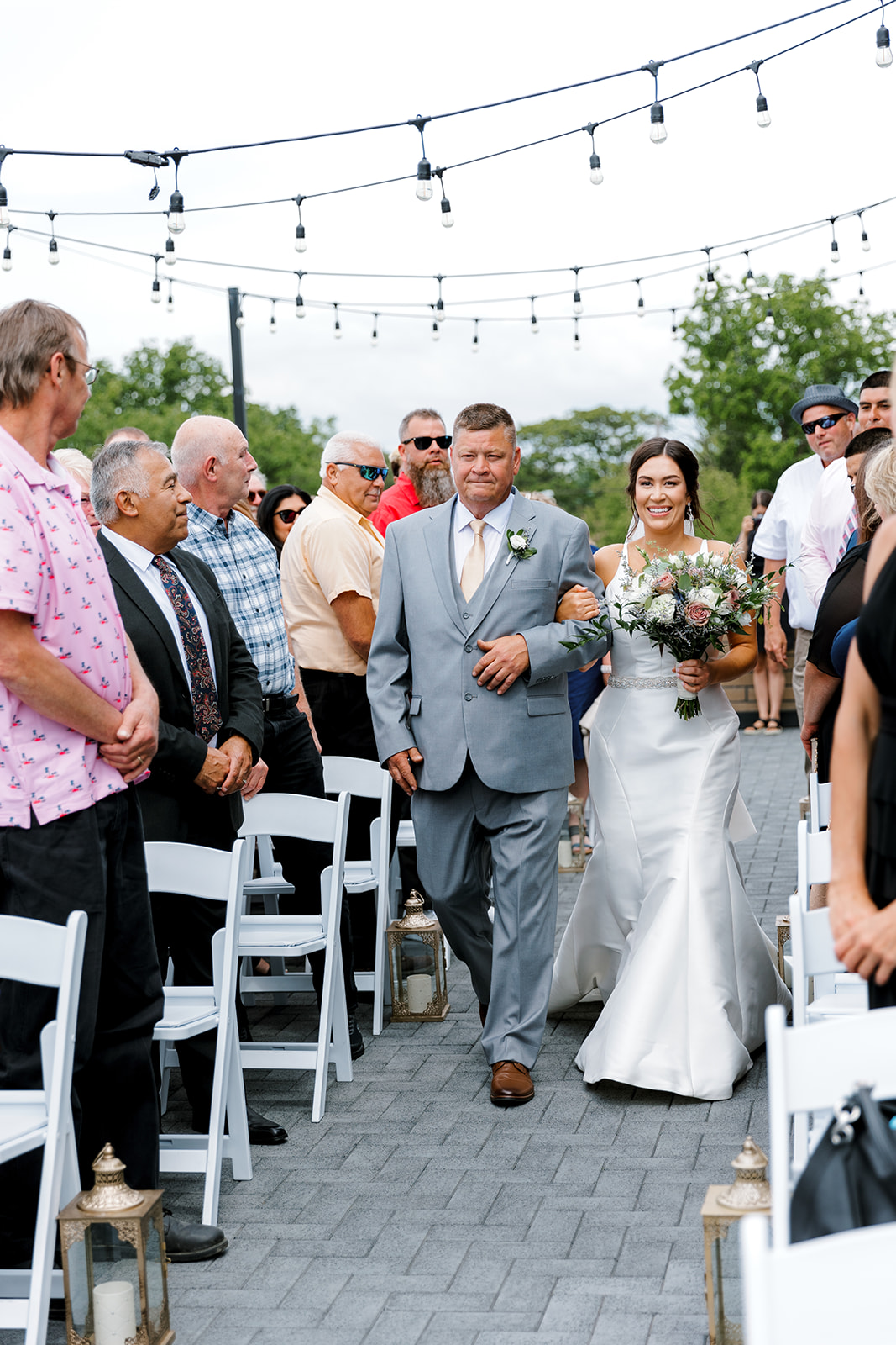bride being walked down the aisle Port 393 Wedding In Holland, Michigan | Allie + Ryan