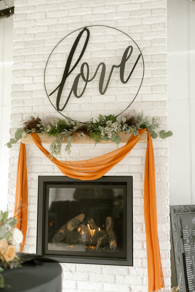 fire place with love sign