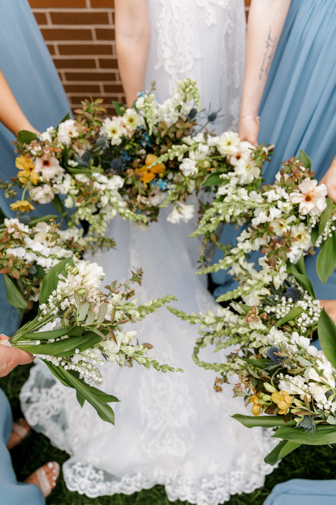 Brides and bridesmaids bouquets