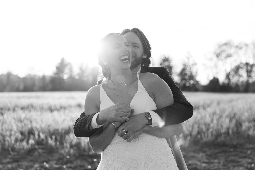 Bride and groom portraits from Michigan Berrien Springs wedding at North Lake Weddings and Events 