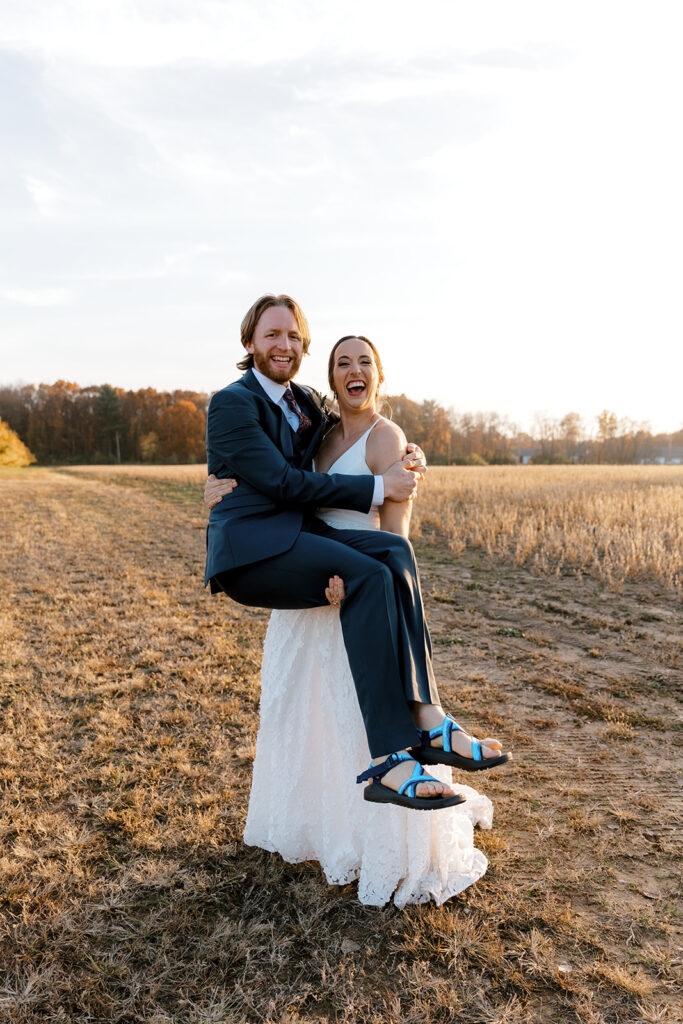 Bride and groom portraits from Michigan Berrien Springs wedding at North Lake Weddings and Events 