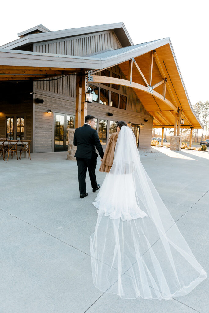 Bride and groom portraits at The Black River Barn - South Haven wedding venue