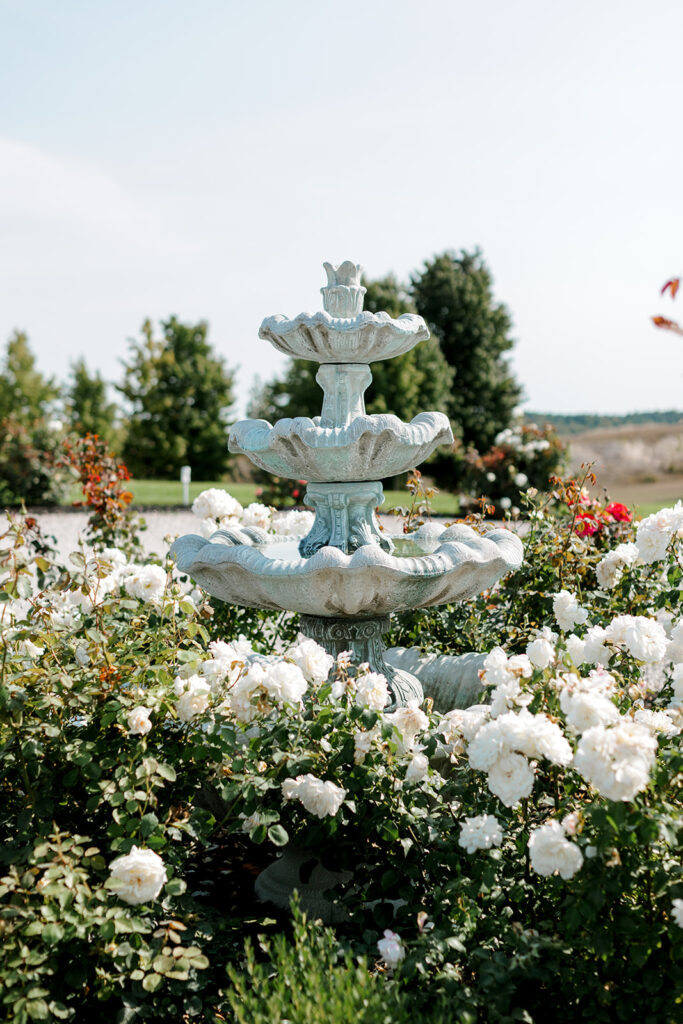 Lush gardens at Bay View at Gallagher Farms wedding venue in Michigan